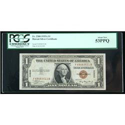 1935-A, $1 World War II Emergency Notes. Hawaii. Y-B