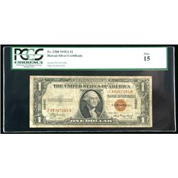 1935-A, $1 World War II Emergency Note. Hawaii.