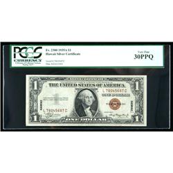 1935-A, $1 World War II Emergency Note. Hawaii.