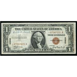 1935-A, $1 World War II Emergency Note. Hawaii.