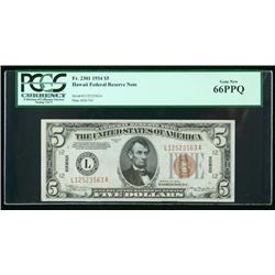 1934, $5 World War II Emergency Note. Hawaii