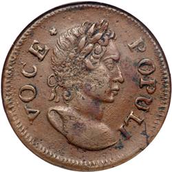 1760 Voce Populi Halfpenny Nelson-4 Rarity-3 NGC MS61