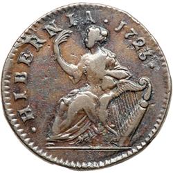 1723 Woods Hibernia Halfpenny Martin 4.5-Fa.4 Rarity-4