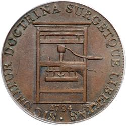 1794 Franklin Press Token Breen-1165 PCGS MS-63 Brown