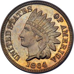 1864 Indian Head 1C. Copper-Nickel PCGS Proof 65