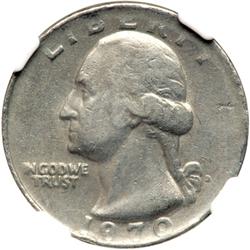 1970-D Washington 25c Struck on 10c NGC XF45