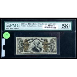 1864, 50c Fractional Currency Third Issue green reverse