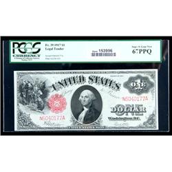 1917, $1 United States Note. PCGS Superb Gem New 67PPQ