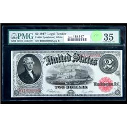 1917, $2 United States Note. PMG Choice Very Fine 35