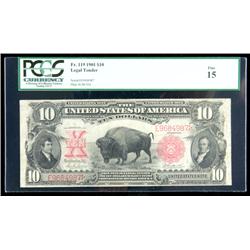1901, $10 United States Note. PCGS Fine 15