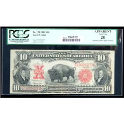 1901, $10 United States Note PCGS Apparent Very Fine 20