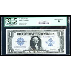 1923, $1 Silver Certificate. PCGS Choice About New 58