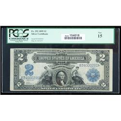 1899, $2 Silver Certificate. PCGS Fine 15