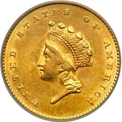 1854 $1 Gold Indian PCGS AU55