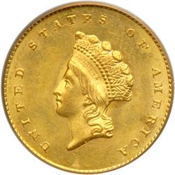 1855 $1 Gold Indian PCGS MS64