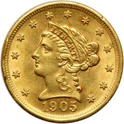 1905 Liberty $2.5 Sharpness of MS60