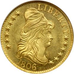 L1441 - 1806 $5 Bust. Round 6 NGC MS65