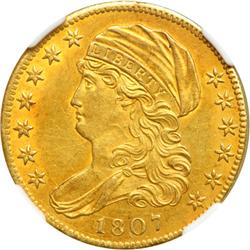 1807 $5 Bust. Bust R NGC MS62