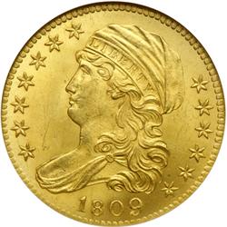 L1443 - 1809/8 $5 Bust NGC MS65