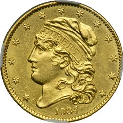 1834 $5 Classic Head. Plain 4 NGC MS61