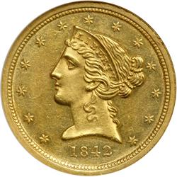 1842-C $5 Liberty. Sm Date NGC MS61