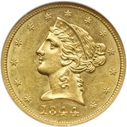 1844 $5 Liberty NGC MS61