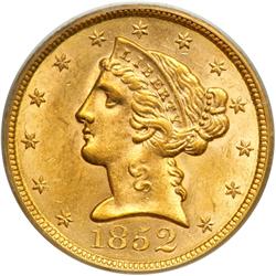 1852 $5 Liberty PCGS MS62
