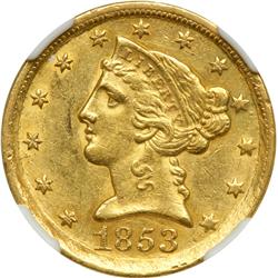 1853-D $5 Liberty NGC MS61