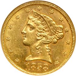 1858 $5 Liberty NGC MS60