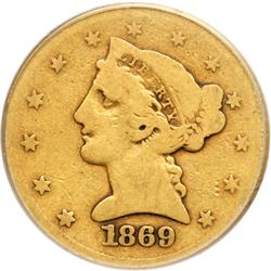1869-S $5 Liberty