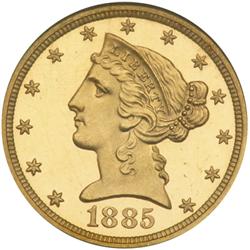 L1484 - 1885 $5 Liberty NGC PF64 UC