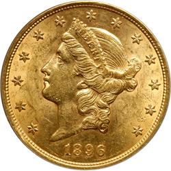 1896-S $20 Liberty PCGS AU58