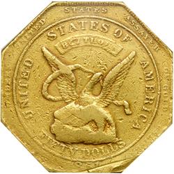 L1781 - 1851 U.S. Assay Office $50 slug, 887 THOUS. Re