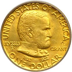 1922 Grant Gold $1, With Star
