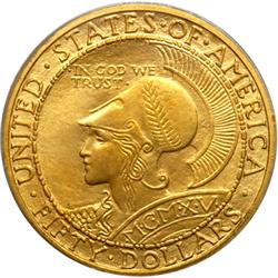 1915-S Panama-Pacific Gold $50 Round PCGS MS65