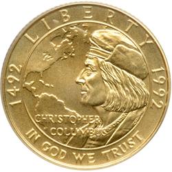 1992-W Christopher Columbus Quincentenary $5 Gold