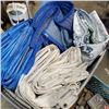 Image 2 : LARGE TOTE TARPS AND CRATE OF IRON FITTINGS