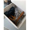 Image 2 : WOODEN BOX OF TOOLS, BIT SET AND MORE