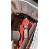 Image 2 : BOX OF TOOLS, PIPE WRENCHES, PRY BARS, HAMMER, FILES