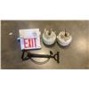 Image 1 : 2 SMALL PROPANE TANKS, EXIT SIGN AND PUMP