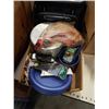 Image 2 : TRAY OF CAMP ITEMS, COOKING ITEMS, COOLER, ROLLER BLADES, HELMETS