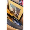 Image 2 : BOX OF SPRING ARM LAMP, AUDIO CABLES STEERING WHEEL COVER AND PICTURE