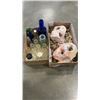 Image 1 : 2 TRAYS OF GLASS BOTTLES AND STONES