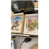 Image 8 : BOX OF PACKING PAPER, FOG MACHINE, BOOKS AND ESTATE GOODS