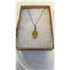 Image 2 : STERLING SILVER NECKLACE WITH BALTIC AMBER PENDANT