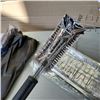 Image 8 : 2 NEW STAINLESS UNIVERSAL GRILL CLEANING BRUSHES 2 NEW STAINLESS CHICKEN LEG HOLDERS AND TRAY RETAIL
