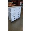 Image 1 : WHITE 5 DRAWER CHEST OF DRAWERS