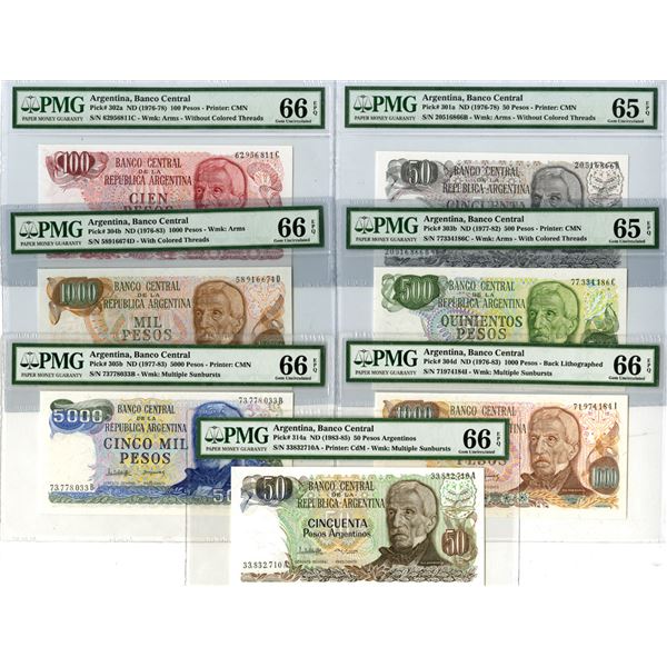 Banco Central de la Republica Argentina, ND (1976-85), Group of 7 Issued Banknotes