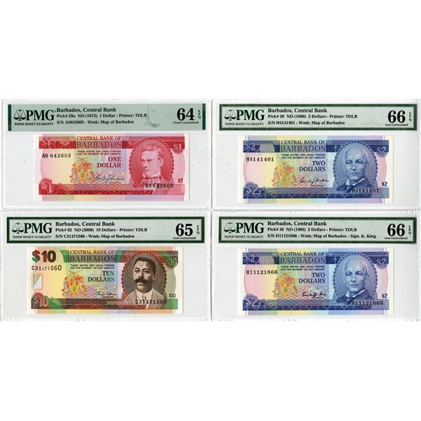 Central Bank of Barbados, ND (1973-2000), Group of 4 Issued Banknotes