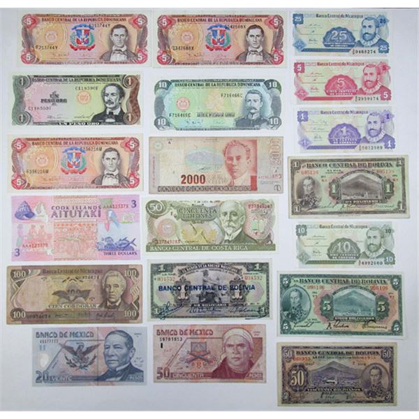 Dominican Republic, Cook Islands, Costa Rica, Bolivia, Nicaragua, Peru, & Mexico, Assortment of Issu